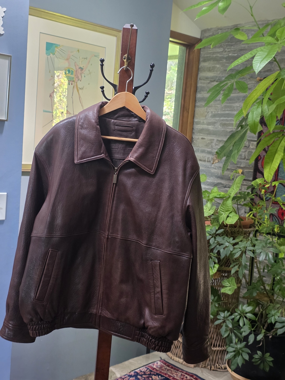 VINTAGE AMERICAN BROWN LEATHER JACKET XL